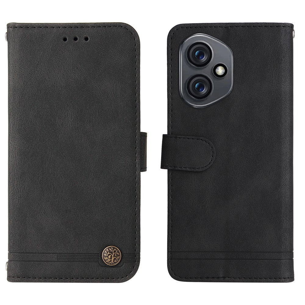 For Honor 400 5G (Global) Leather Wallet Cases Skin Touch Phone Cover Stand with Strap