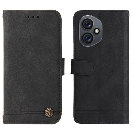 Honor 400 5G (Global) Handyhülle – Leder-Geldbörsen-Hüllen, hautfreundlich-, Ständer mit Riemen