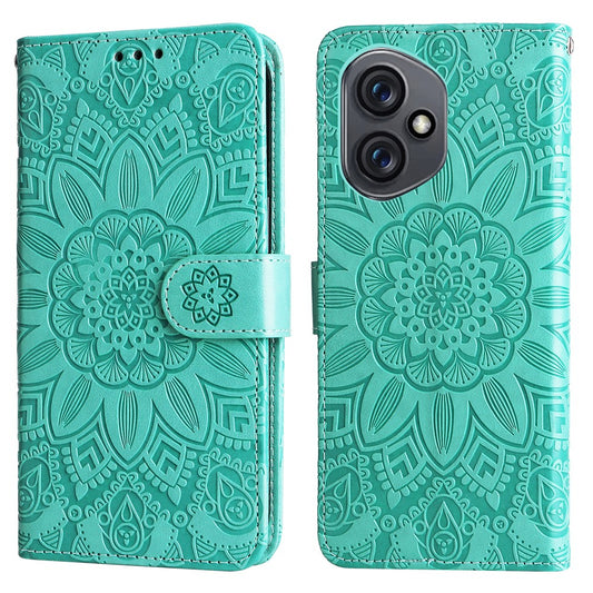 Honor 400 5G (Global) Handyhülle – mit Sonnenblumen-Aufdruck, Leder-Geldbörsen