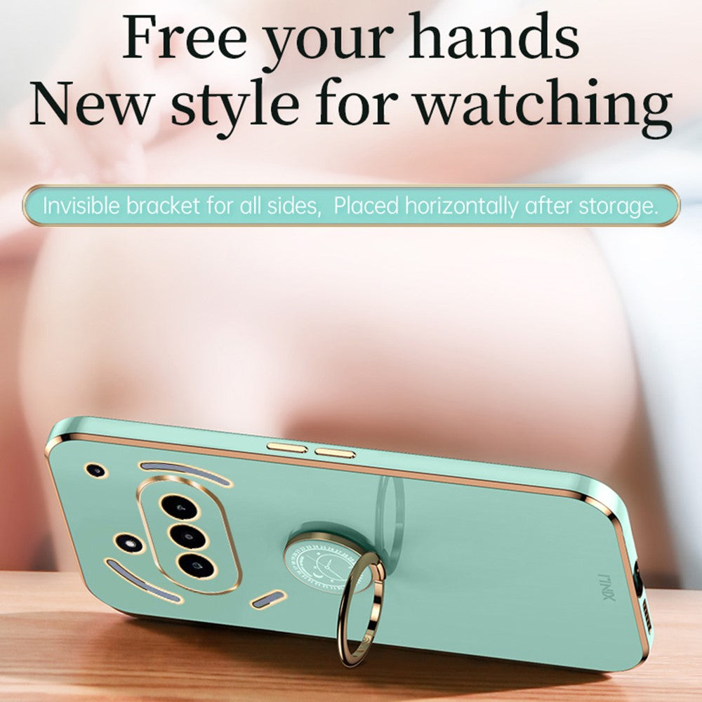 Nothing Phone (3a) Handyhülle – Galvanisierte TPU-Rückseite, kratzfest, mit Ringständer