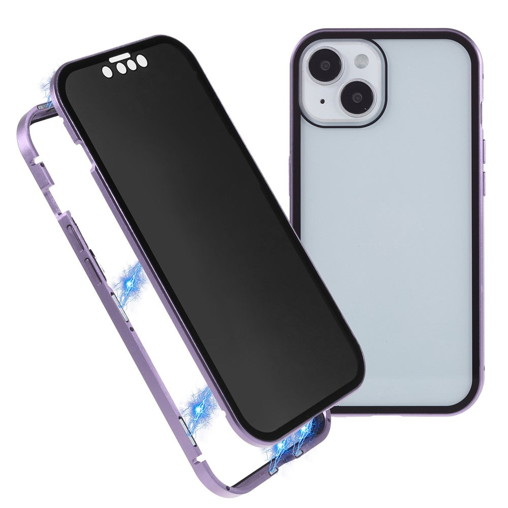iPhone 14 Anti-Spy-Hülle – mit Metallrahmen & gehärtetem Glas