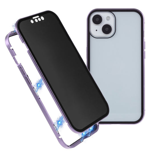 iPhone 14 Anti-Spy-Hülle – mit Metallrahmen & gehärtetem Glas