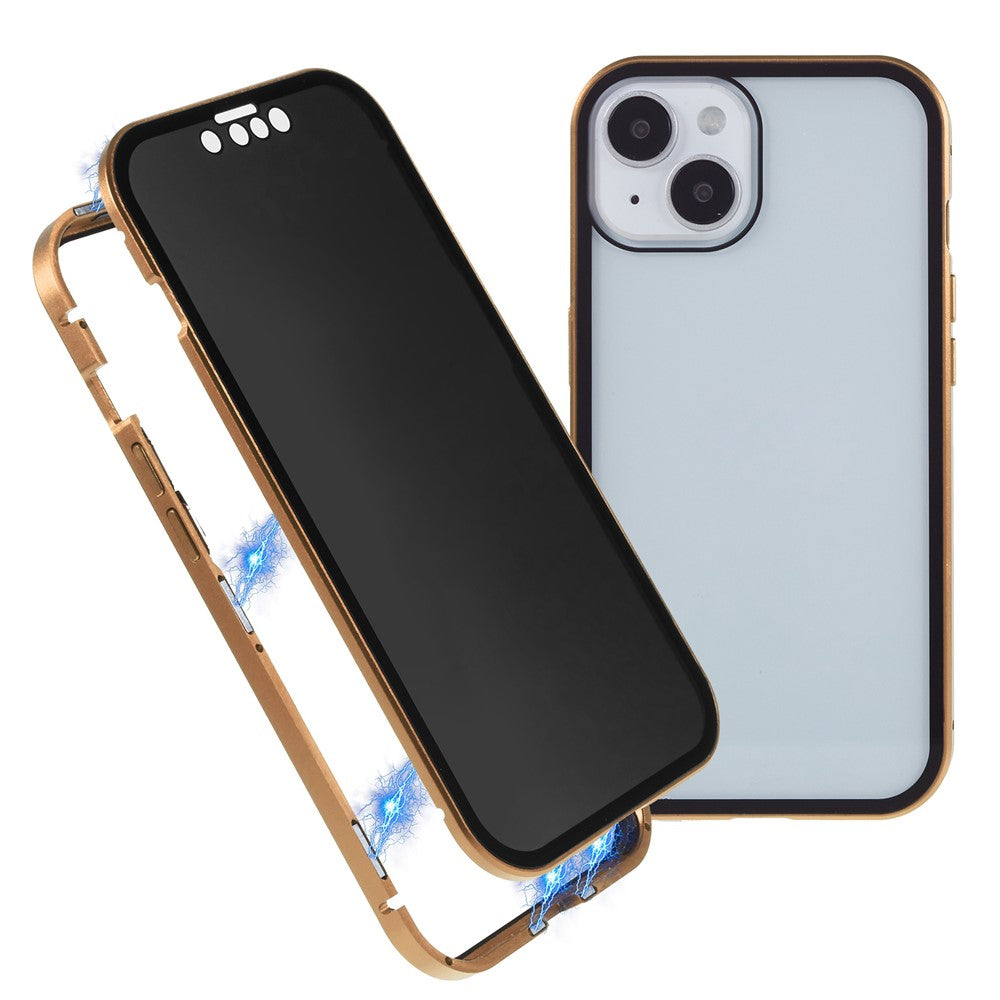 iPhone 14 Anti-Spy-Hülle – mit Metallrahmen & gehärtetem Glas