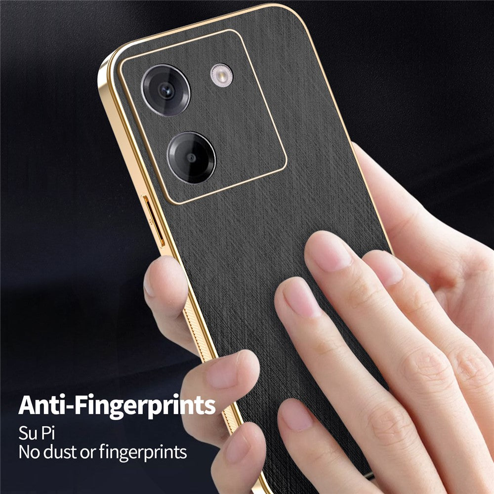 KADEM For Xiaomi Poco M7 Pro 5G Case Electroplating Silk Texture PU + TPU Phone Back Cover