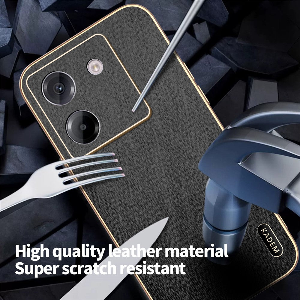 KADEM For Xiaomi Poco M7 Pro 5G Case Electroplating Silk Texture PU + TPU Phone Back Cover