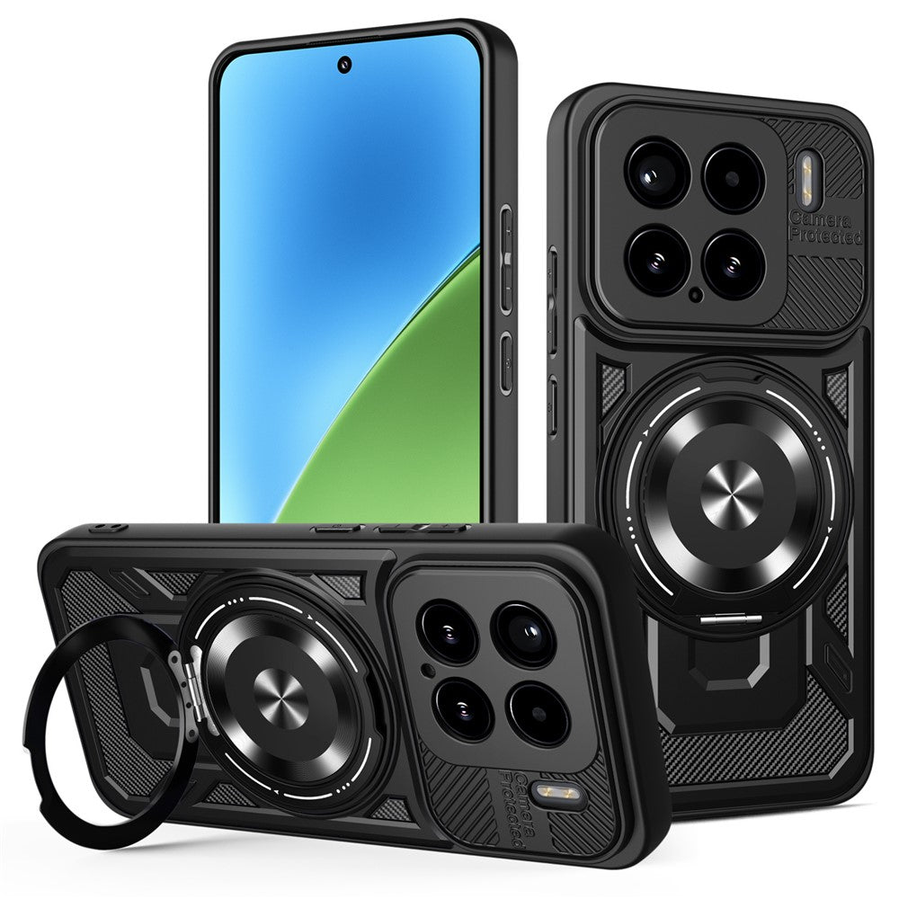 For Xiaomi 15 Magnetic Case Rotating Kickstand TPU + PC Phone Cover