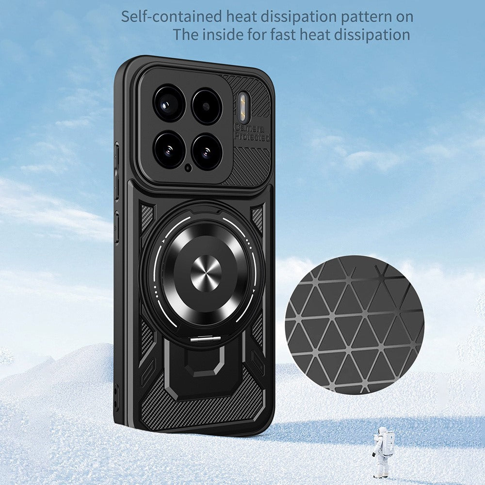 For Xiaomi 15 Magnetic Case Rotating Kickstand TPU + PC Phone Cover