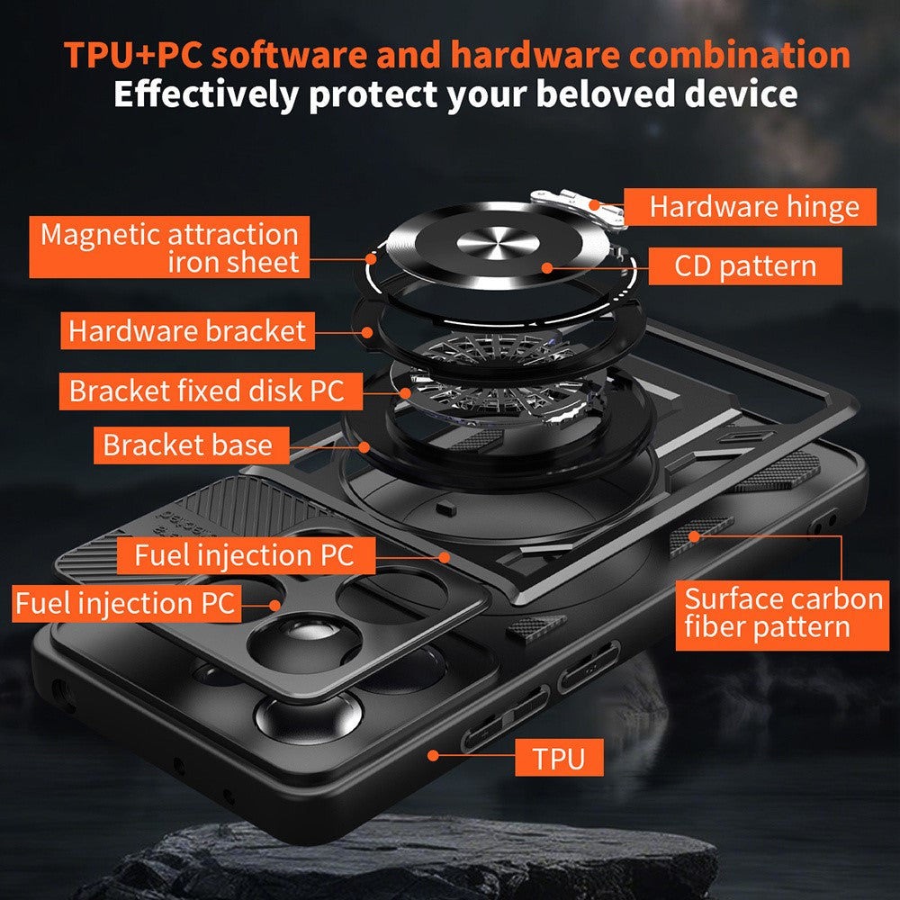 For Xiaomi 15 Magnetic Case Rotating Kickstand TPU + PC Phone Cover