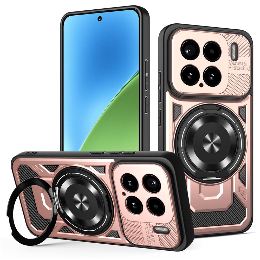For Xiaomi 15 Magnetic Case Rotating Kickstand TPU + PC Phone Cover