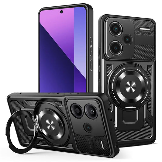 Xiaomi Redmi Note 13 Pro+ 5G Handyhülle – Magnetische , drehbarer Ständer, TPU + PC