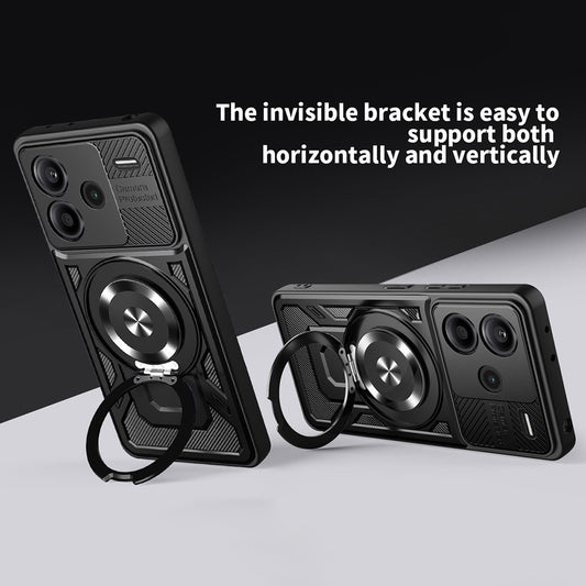 Xiaomi Redmi Note 13 Pro+ 5G Handyhülle – Magnetische , drehbarer Ständer, TPU + PC