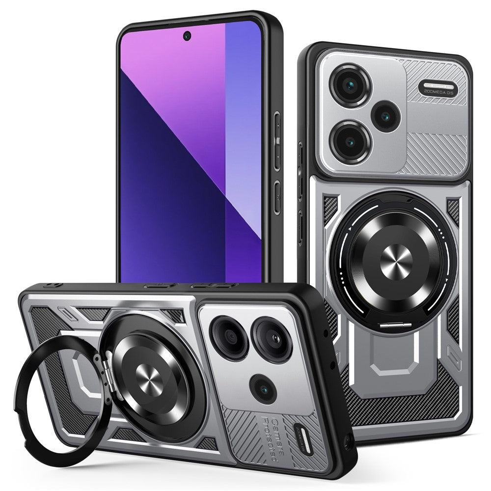 For Xiaomi Redmi Note 13 Pro+ 5G Magnetic Case Rotating Kickstand TPU + PC Phone Cover