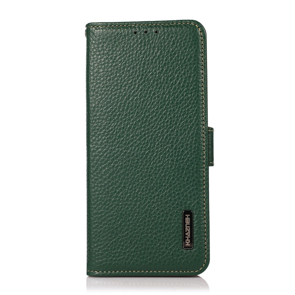 KHAZNEH for Xiaomi Redmi Note 14S 4G Phone Case Genuine Cow Leather Cover RFID Blocking