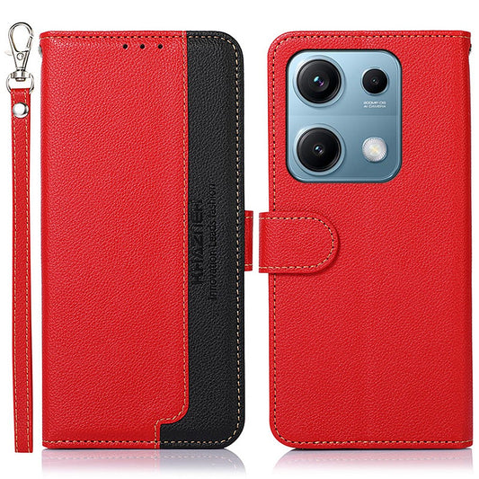 Xiaomi Redmi Note 14S 4G Handyhülle – KHAZNEH RFID-blockierende Brieftasche Litschi-Textur PU-Leder