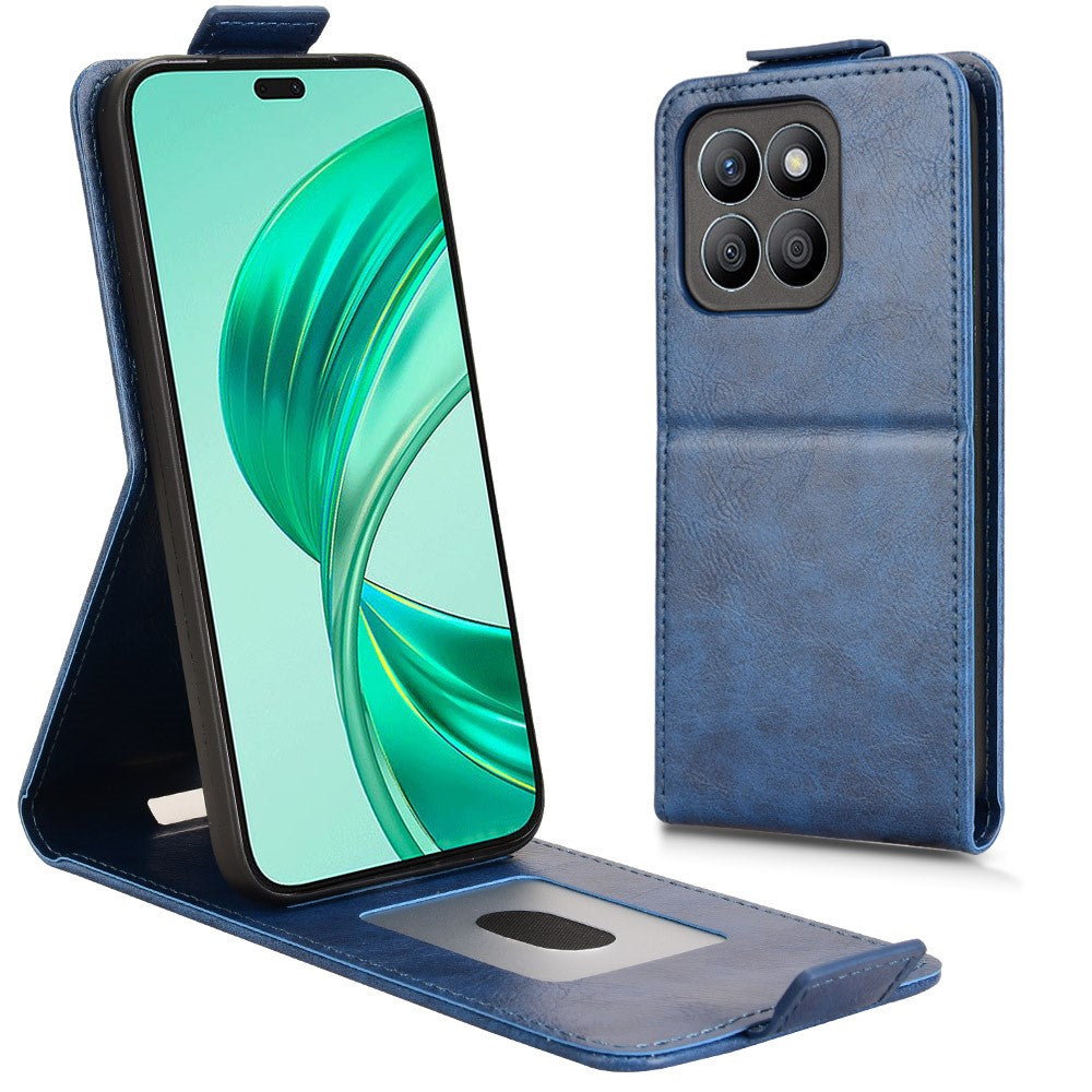For Honor X8c 4G Stand Case Magnetic Clasp Vertical Flip Leather Phone Cover with Card Holder