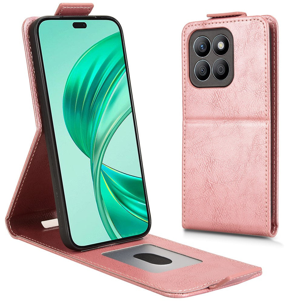 For Honor X8c 4G Stand Case Magnetic Clasp Vertical Flip Leather Phone Cover with Card Holder