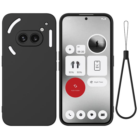 For Nothing Phone (2a) Plus Liquid Silicone Case Phone Back Cover with Hand Strap