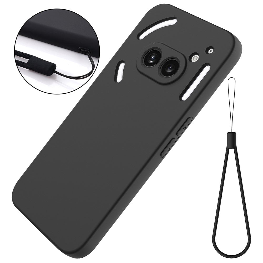 For Nothing Phone (2a) Plus Liquid Silicone Case Phone Back Cover with Hand Strap