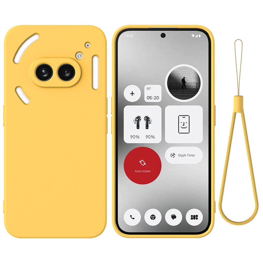 For Nothing Phone (2a) Plus Liquid Silicone Case Phone Back Cover with Hand Strap
