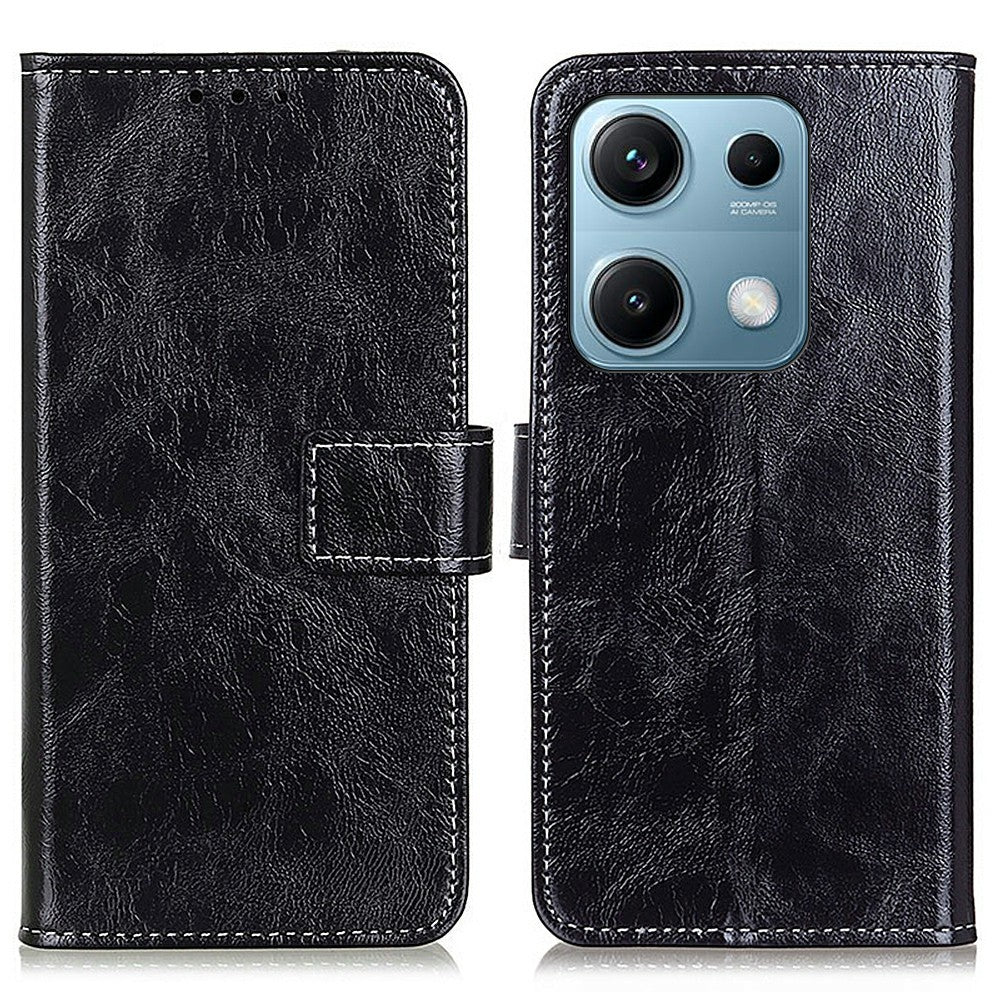 For Xiaomi Redmi Note 14S 4G Case Wallet Leather Phone Cover Crazy Horse Texture