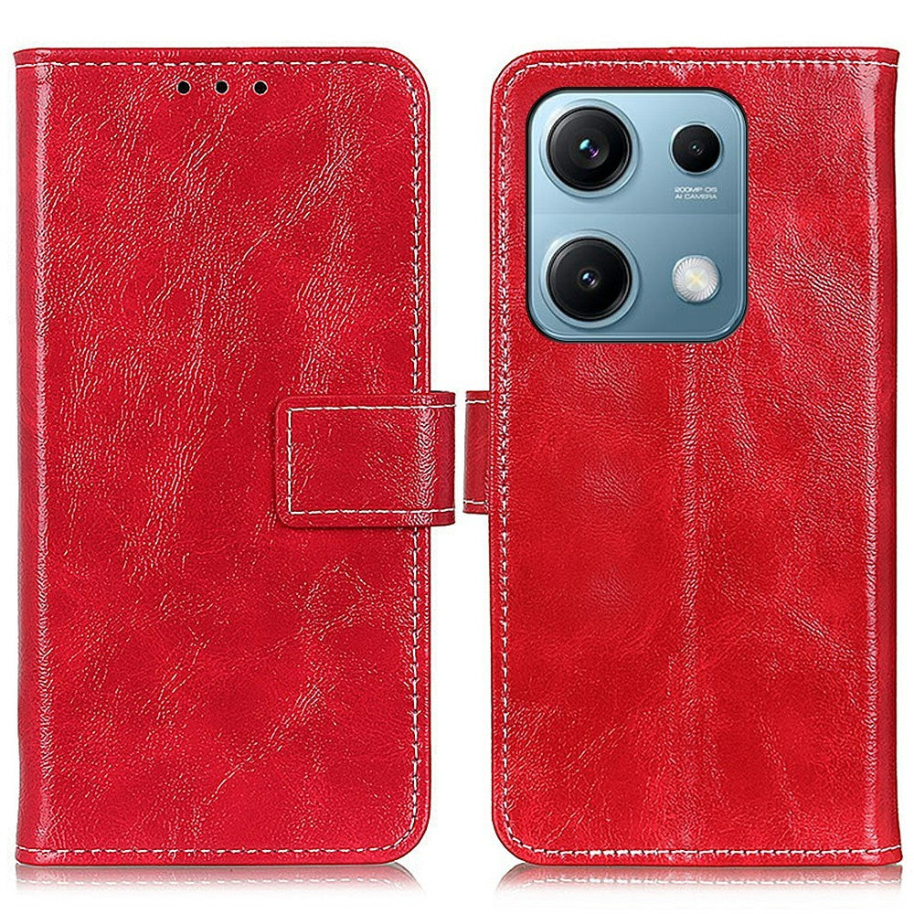 For Xiaomi Redmi Note 14S 4G Case Wallet Leather Phone Cover Crazy Horse Texture