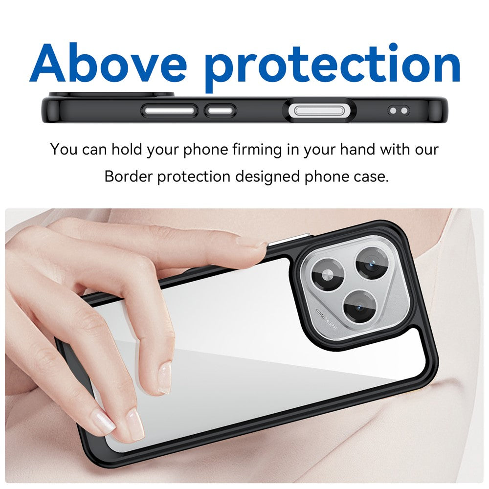 Honor X70i / 400 Lite 5G Transparente Handyhülle – Stoßfeste Rückseite, aus TPU & Acryl
