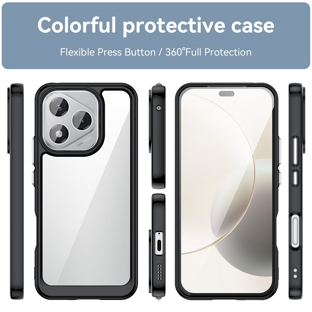 Honor X70i / 400 Lite 5G Transparente Handyhülle – Stoßfeste Rückseite, aus TPU & Acryl