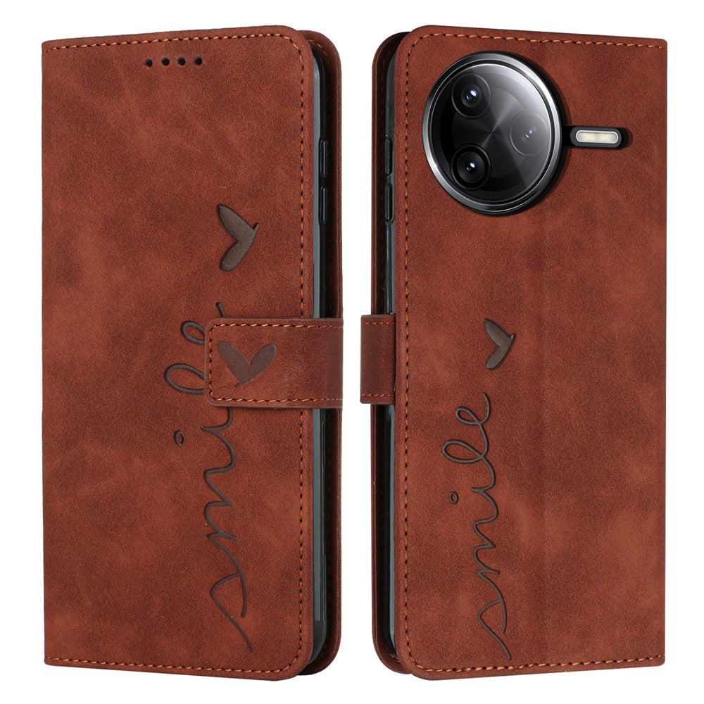 Stand Case for Xiaomi Poco F7 Pro 5G / F7 Ultra 5G / K80 5G / K80 Pro 5G PU Leather Phone Cover Imprinted Heart Pattern