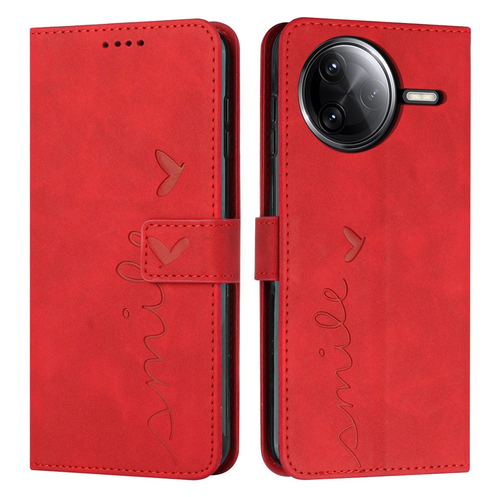 Stand Case for Xiaomi Poco F7 Pro 5G / F7 Ultra 5G / K80 5G / K80 Pro 5G PU Leather Phone Cover Imprinted Heart Pattern