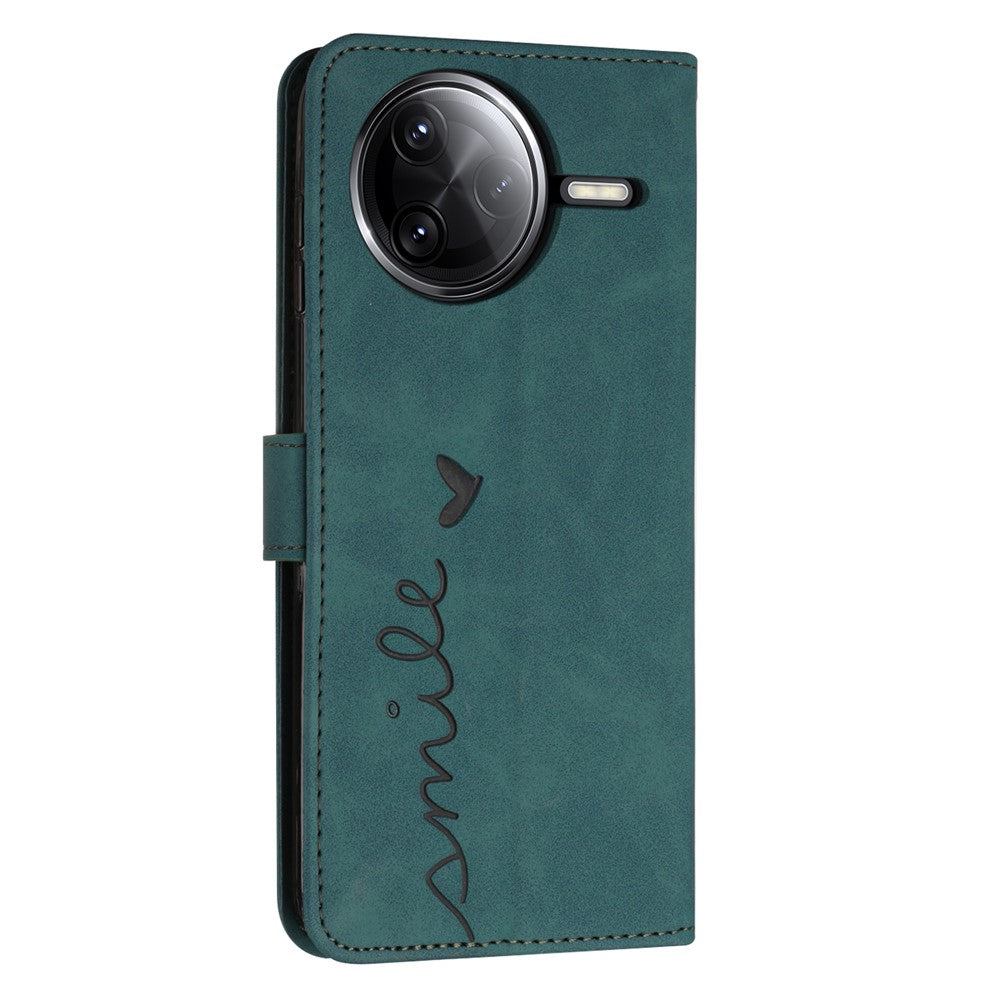 Stand Case for Xiaomi Poco F7 Pro 5G / F7 Ultra 5G / K80 5G / K80 Pro 5G PU Leather Phone Cover Imprinted Heart Pattern