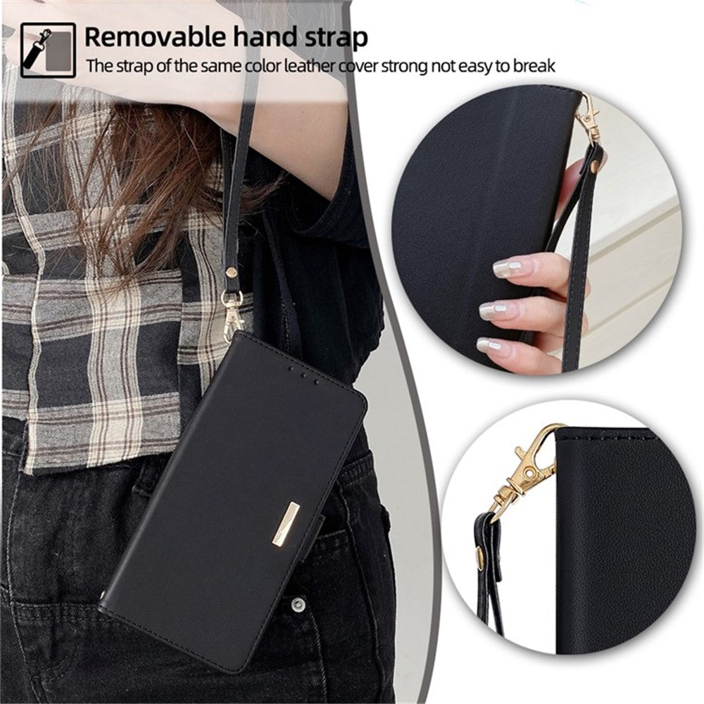For Xiaomi 15 Ultra Case PU Leather Wallet Stand Phone Cover with Crossbody Shoulder Strap