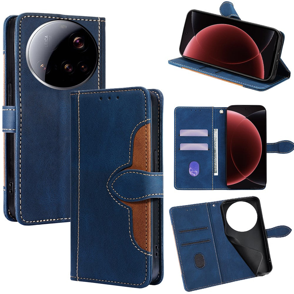 For Xiaomi 15 Ultra Case Leather Wallet Phone Cover with Straw Hat Magnetic Clasp
