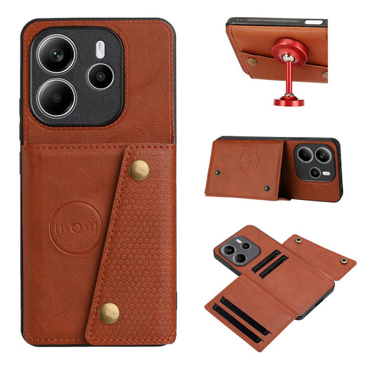 Xiaomi Redmi Note 14 5G Handyhülle – mit Kartenfächern, Ständer, Leder + TPU