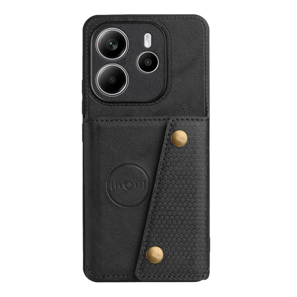 For Xiaomi Redmi Note 14 5G Case with Card Slots Kickstand Leather + TPU Phone Cover