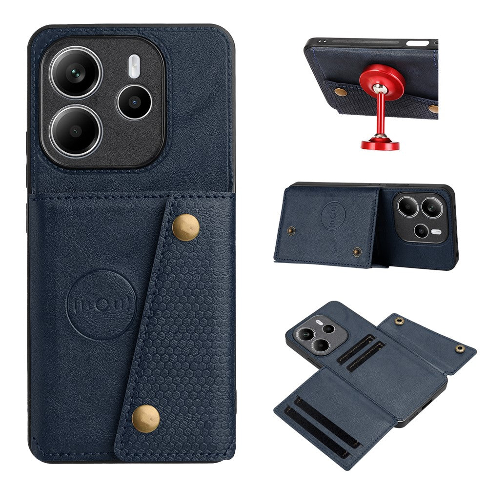 For Xiaomi Redmi Note 14 5G Case with Card Slots Kickstand Leather + TPU Phone Cover