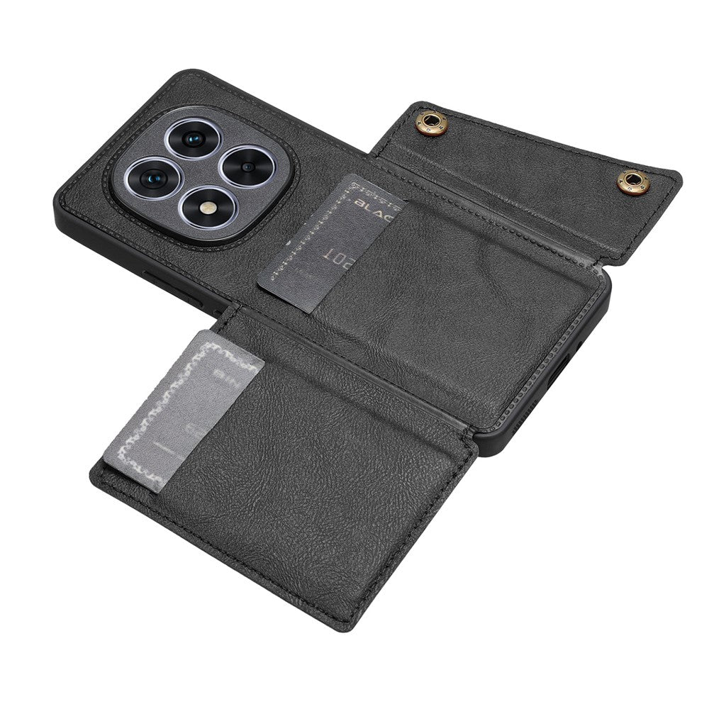 For Xiaomi Redmi Note 14 Pro 4G Case with Card Slots Kickstand Leather + TPU Phone Cover