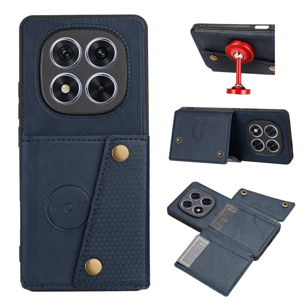 For Xiaomi Redmi Note 14 Pro 4G Case with Card Slots Kickstand Leather + TPU Phone Cover