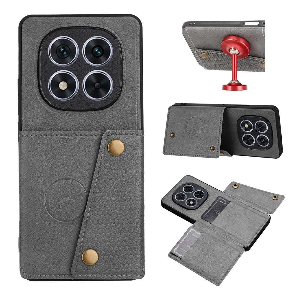 For Xiaomi Redmi Note 14 Pro 4G Case with Card Slots Kickstand Leather + TPU Phone Cover