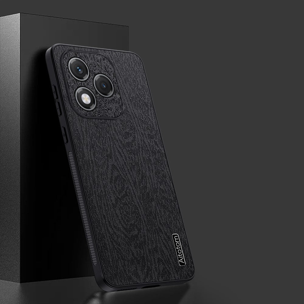 Honor 400 Lite 5G Handyhülle – Aus lederbeschichtetem PC+TPU, mit Holzmaserung
