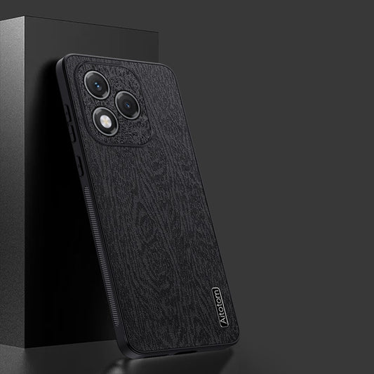 Honor 400 Lite 5G Handyhülle – Aus lederbeschichtetem PC+TPU, mit Holzmaserung