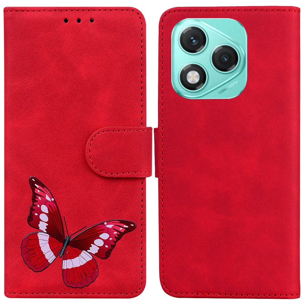 For Honor 400 Lite 5G Stand Case PU Leather Phone Cover Butterfly Printed