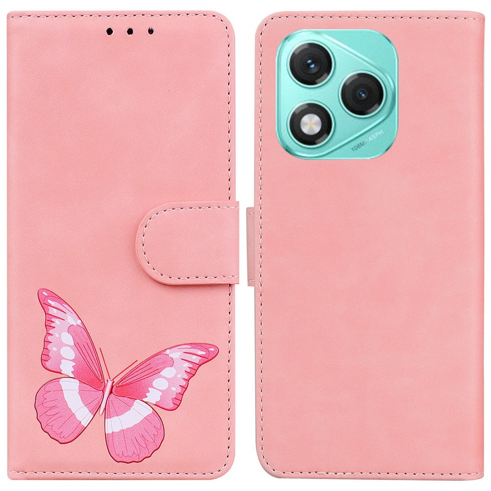 For Honor 400 Lite 5G Stand Case PU Leather Phone Cover Butterfly Printed