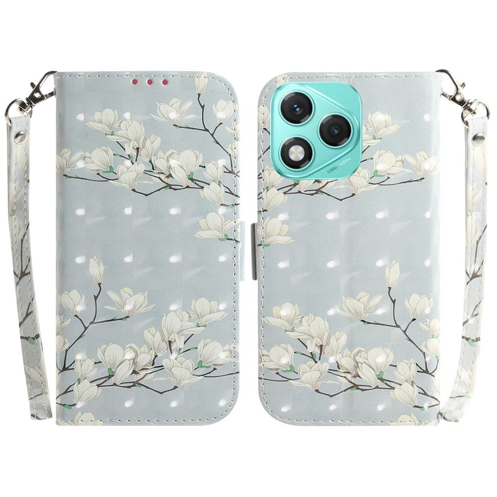 For Honor 400 Lite 5G Case Pattern Printing Leather Wallet Phone Cover with Wrist Strap