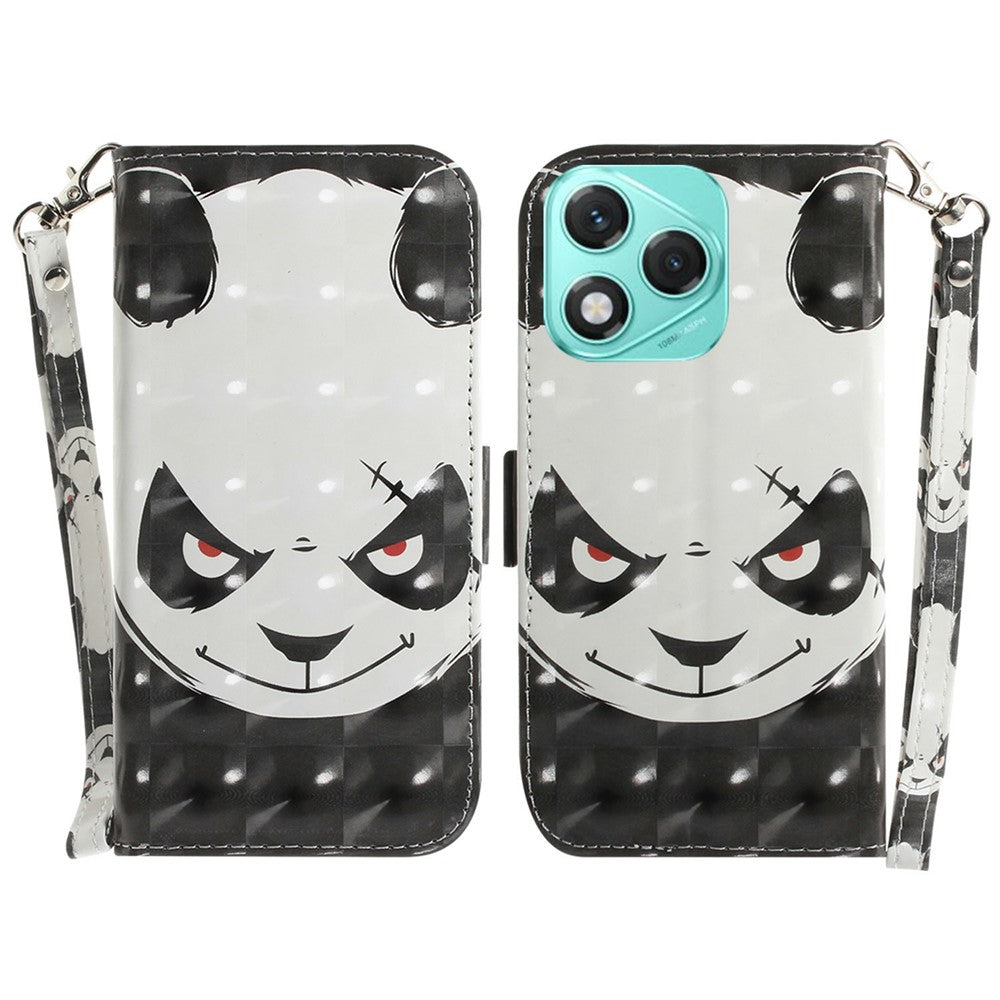 For Honor 400 Lite 5G Case Pattern Printing Leather Wallet Phone Cover with Wrist Strap