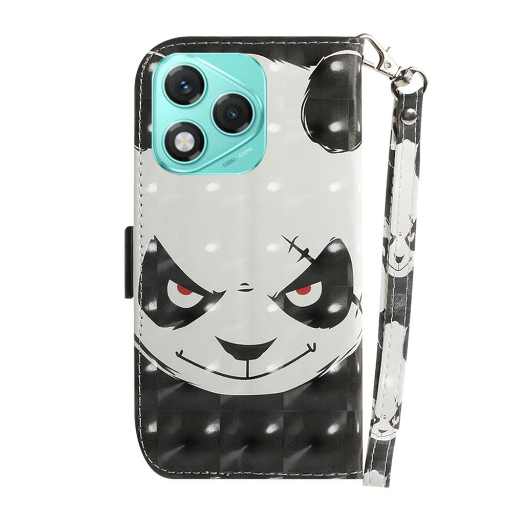 For Honor 400 Lite 5G Case Pattern Printing Leather Wallet Phone Cover with Wrist Strap