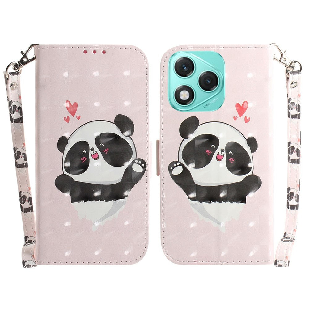 For Honor 400 Lite 5G Case Pattern Printing Leather Wallet Phone Cover with Wrist Strap