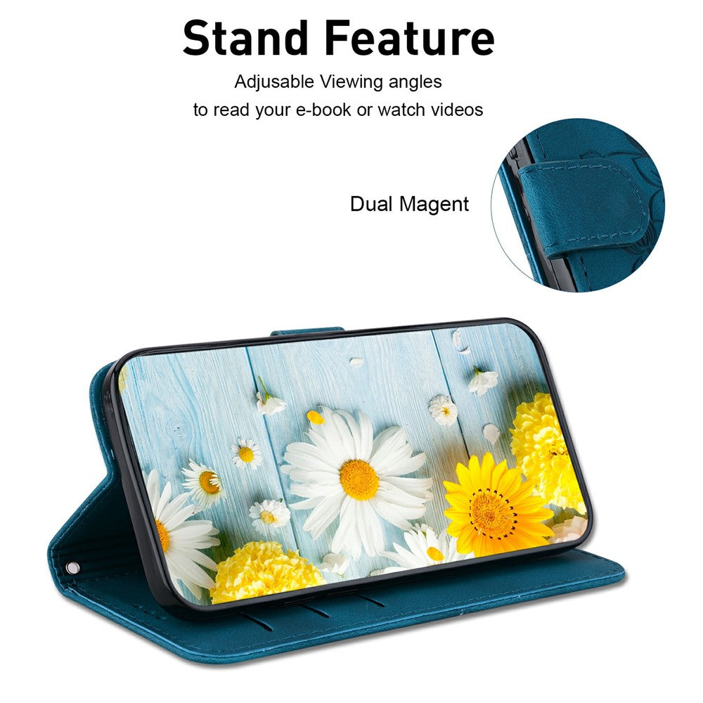 For Honor 400 Lite 5G Case Lily Flower Imprint Leather Phone Cover with Stand