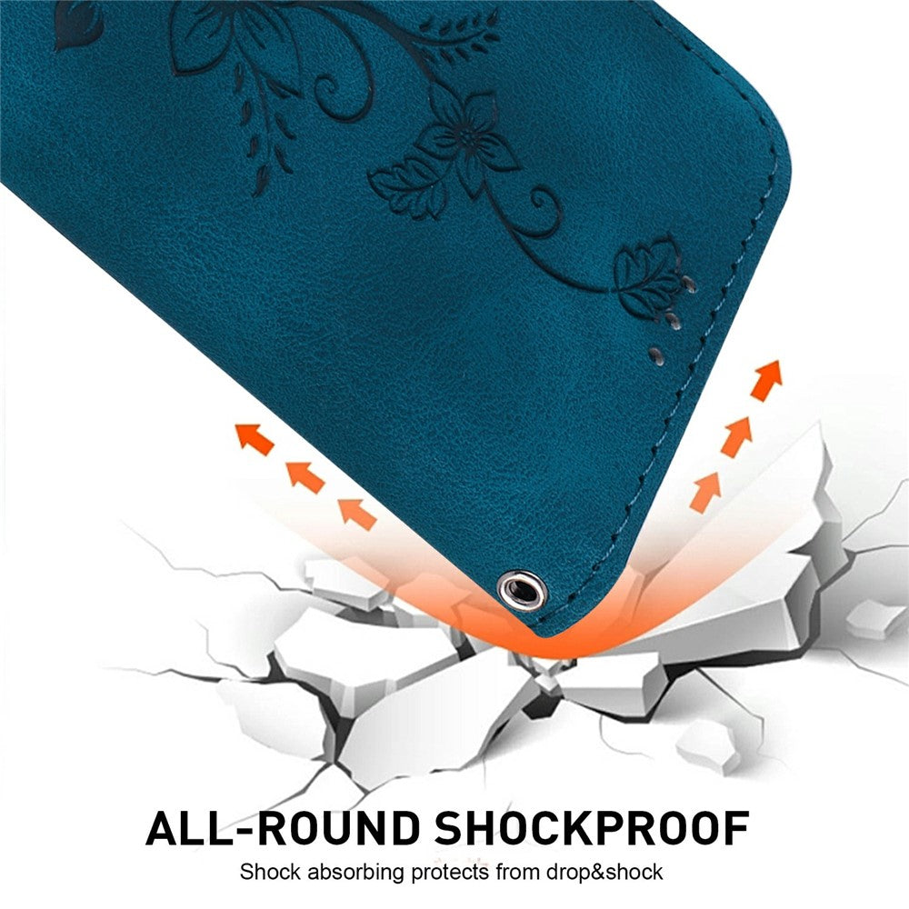 For Honor 400 Lite 5G Case Lily Flower Imprint Leather Phone Cover with Stand