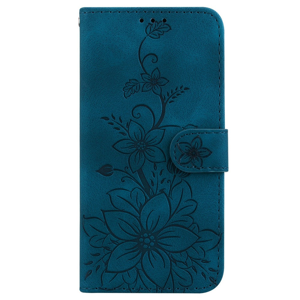 For Honor 400 Lite 5G Case Lily Flower Imprint Leather Phone Cover with Stand