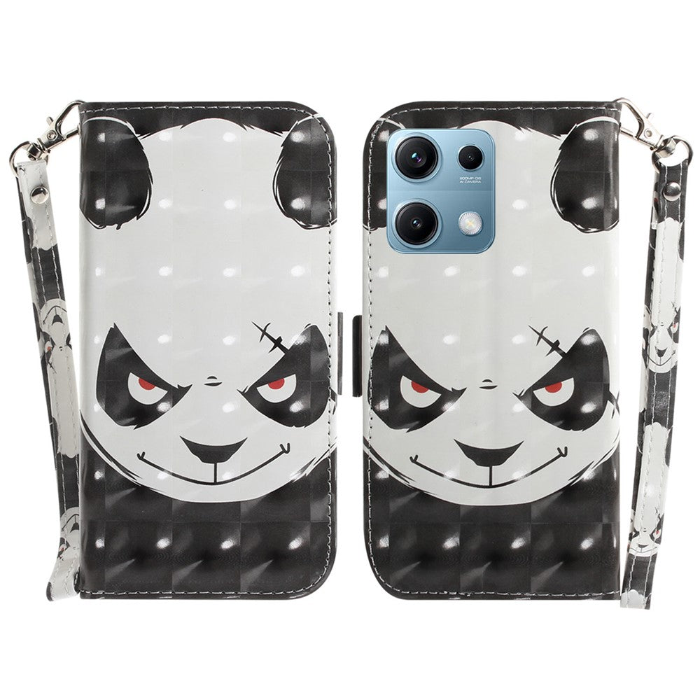 For Xiaomi Redmi Note 14S 4G Case Pattern Printing Leather Wallet Phone Cover with Wrist Strap